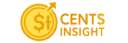 Site logo for CENTS INSIGHT financial blog, showing a gold dollar coin and growth arrow.