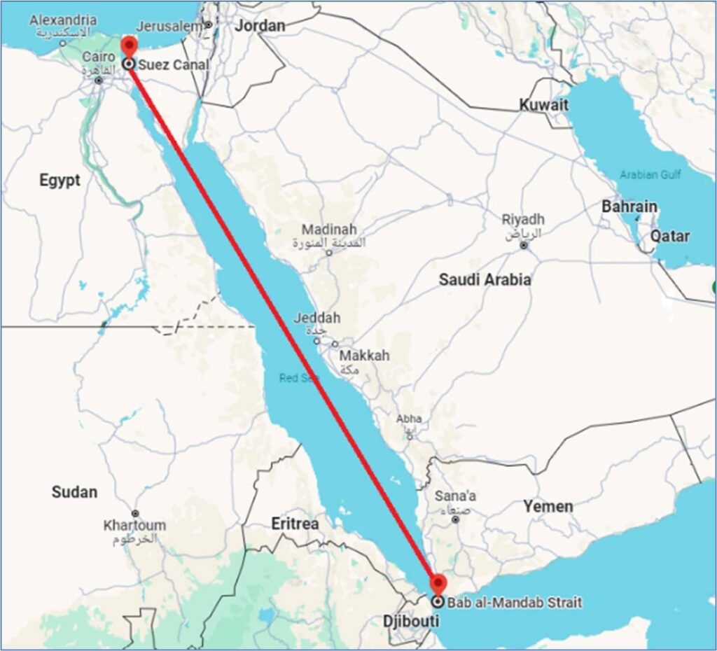 Bab-el-mandeb strait map
